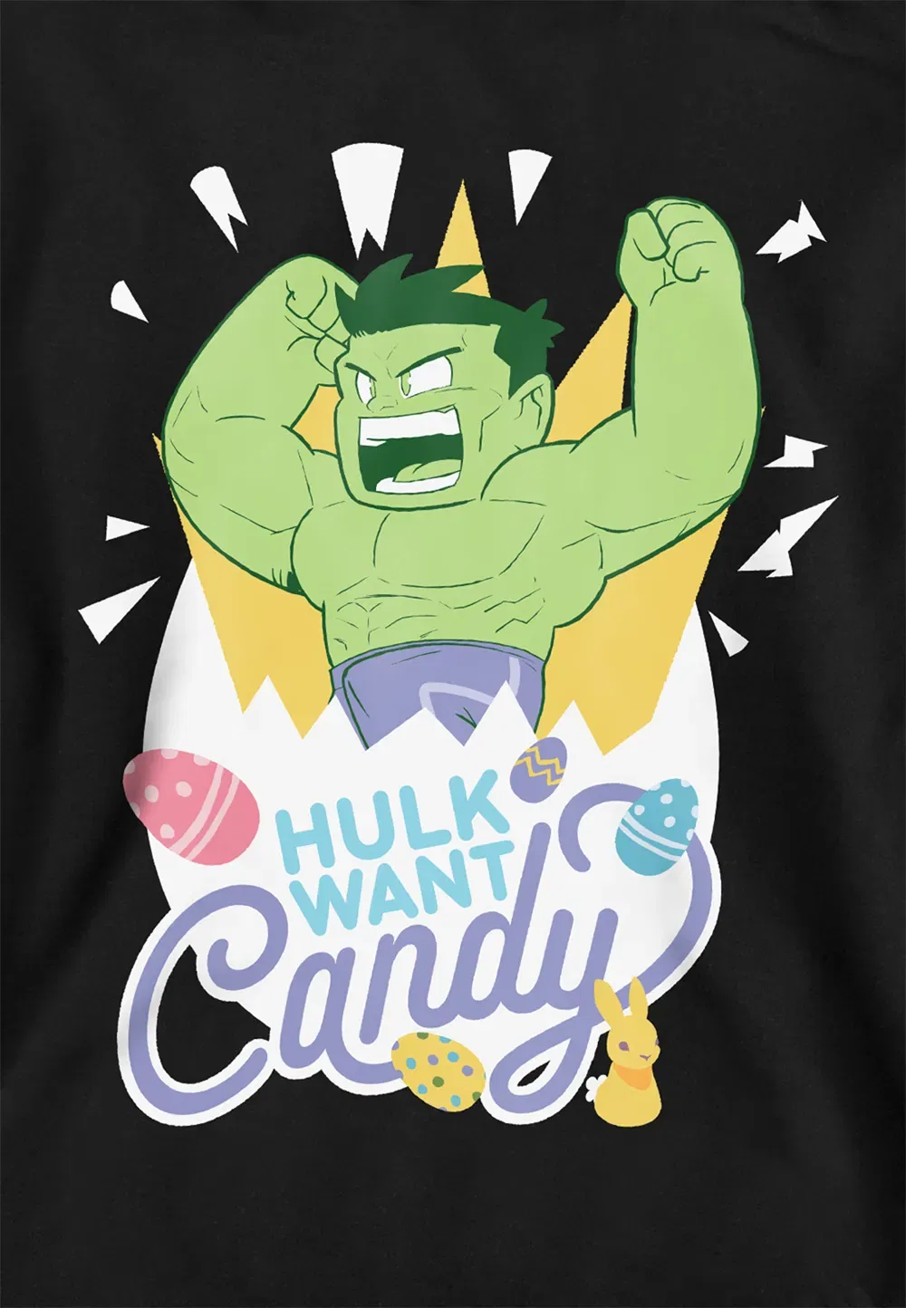 Детская худи с принтом Marvel Hulk, черная, черный — фото 2