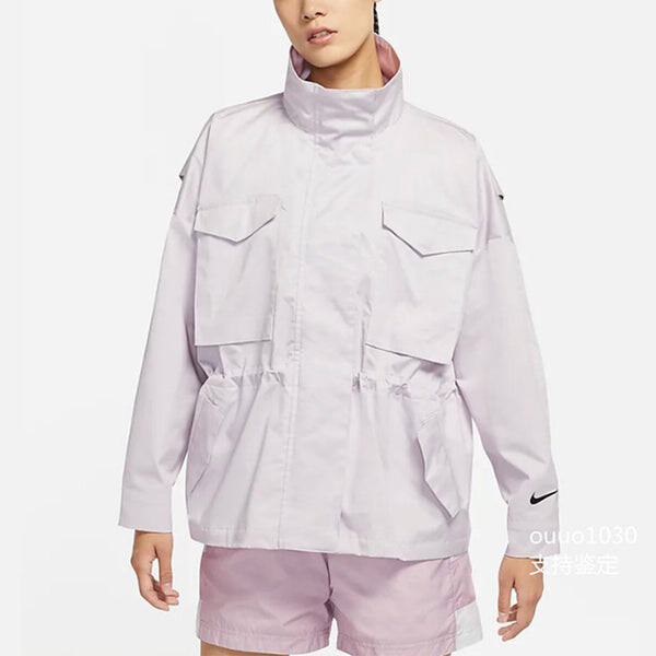 Куртка sw collection essentials m65 повседневная однотонная стойка воротник спортивная куртка Nike, серый — фото 2