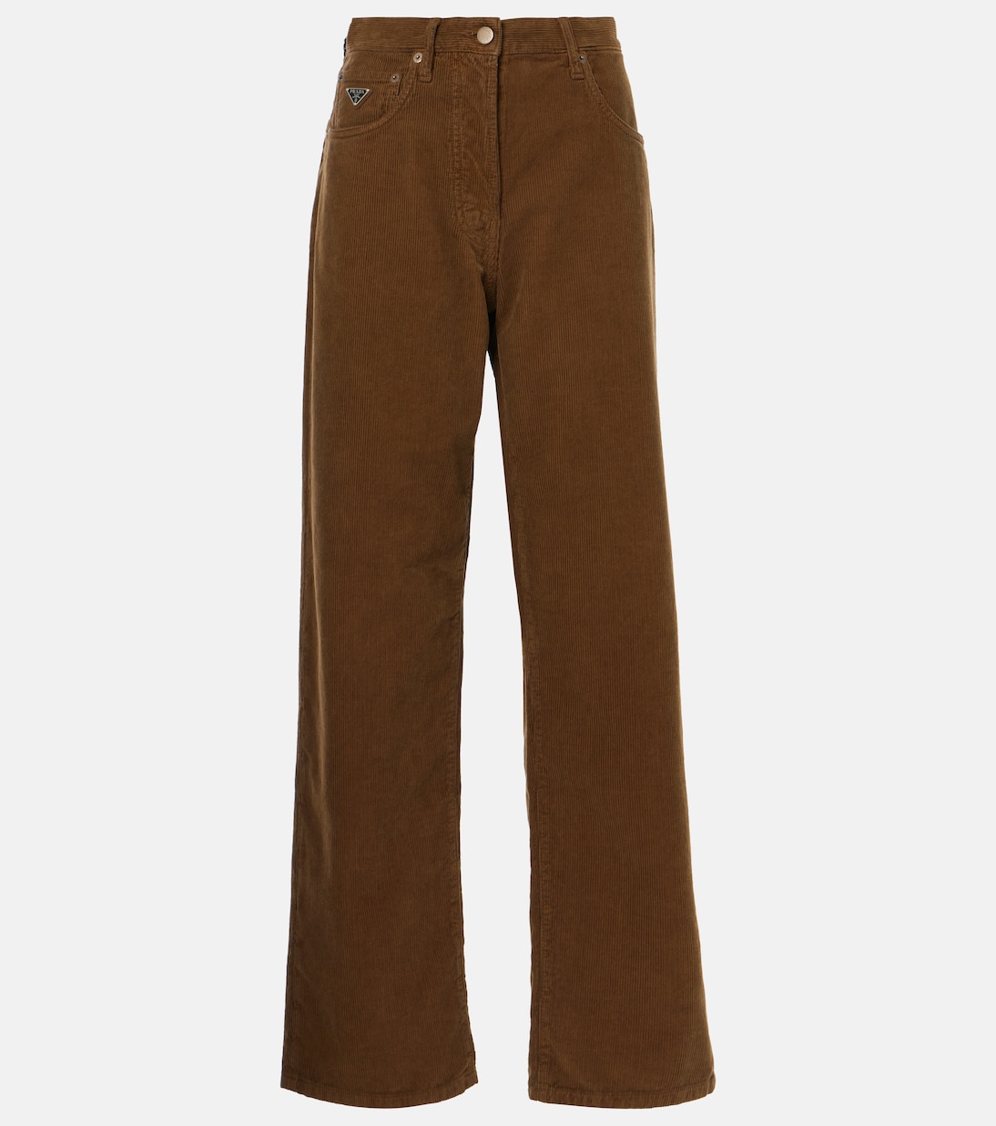 

Хлопковые вельветовые брюки с широкими штанинами Prada, Caramel