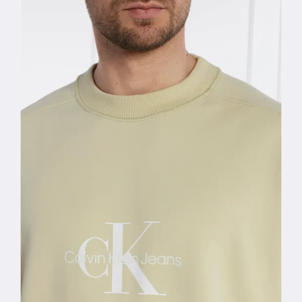 Толстовка оверсайз с архивным монологом Calvin Klein, зеленый — фото 3