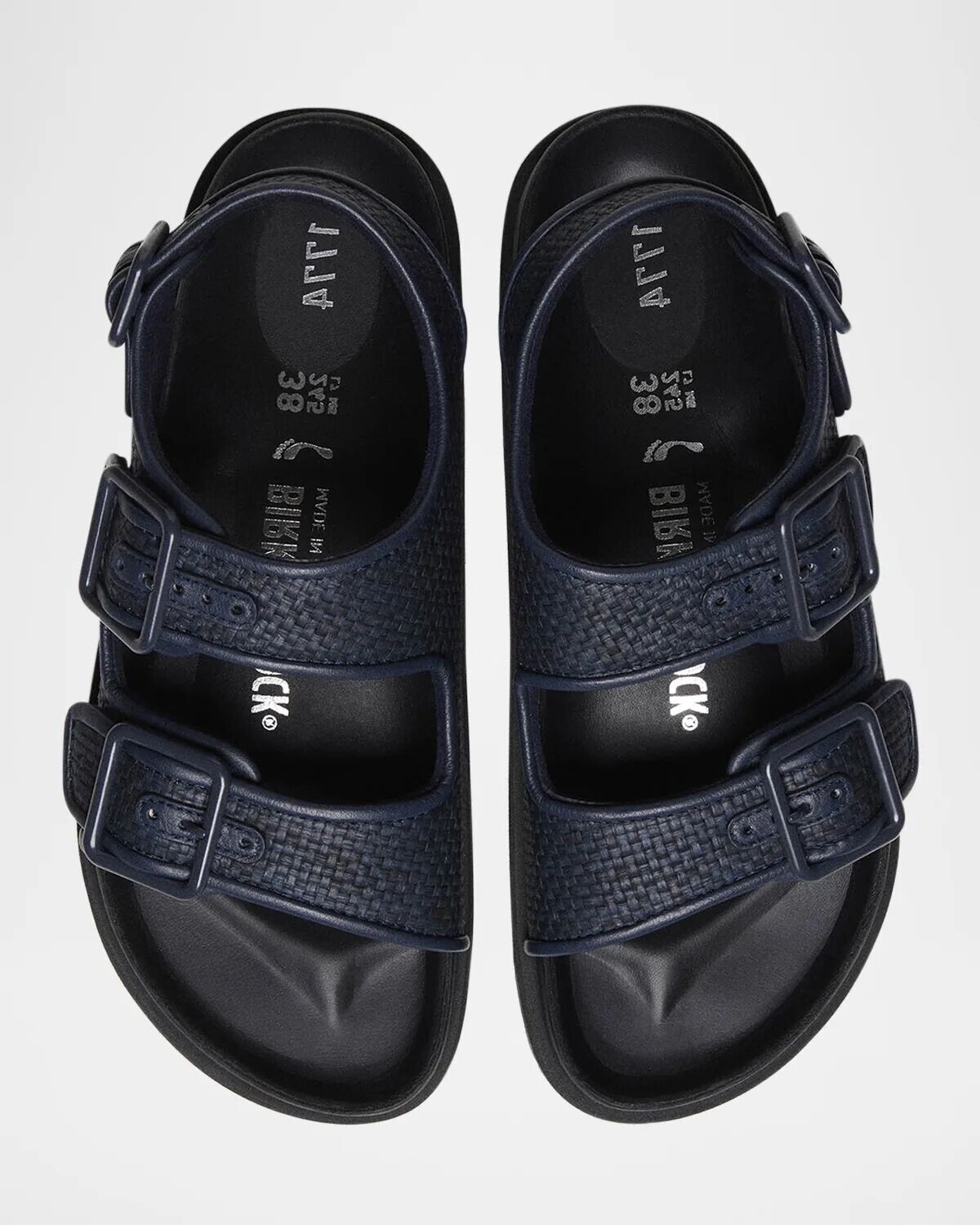 Босоножки Milano с ремешком на пятке и двойной пряжкой из рафии 1774 Birkenstock, темно-синий — фото 4