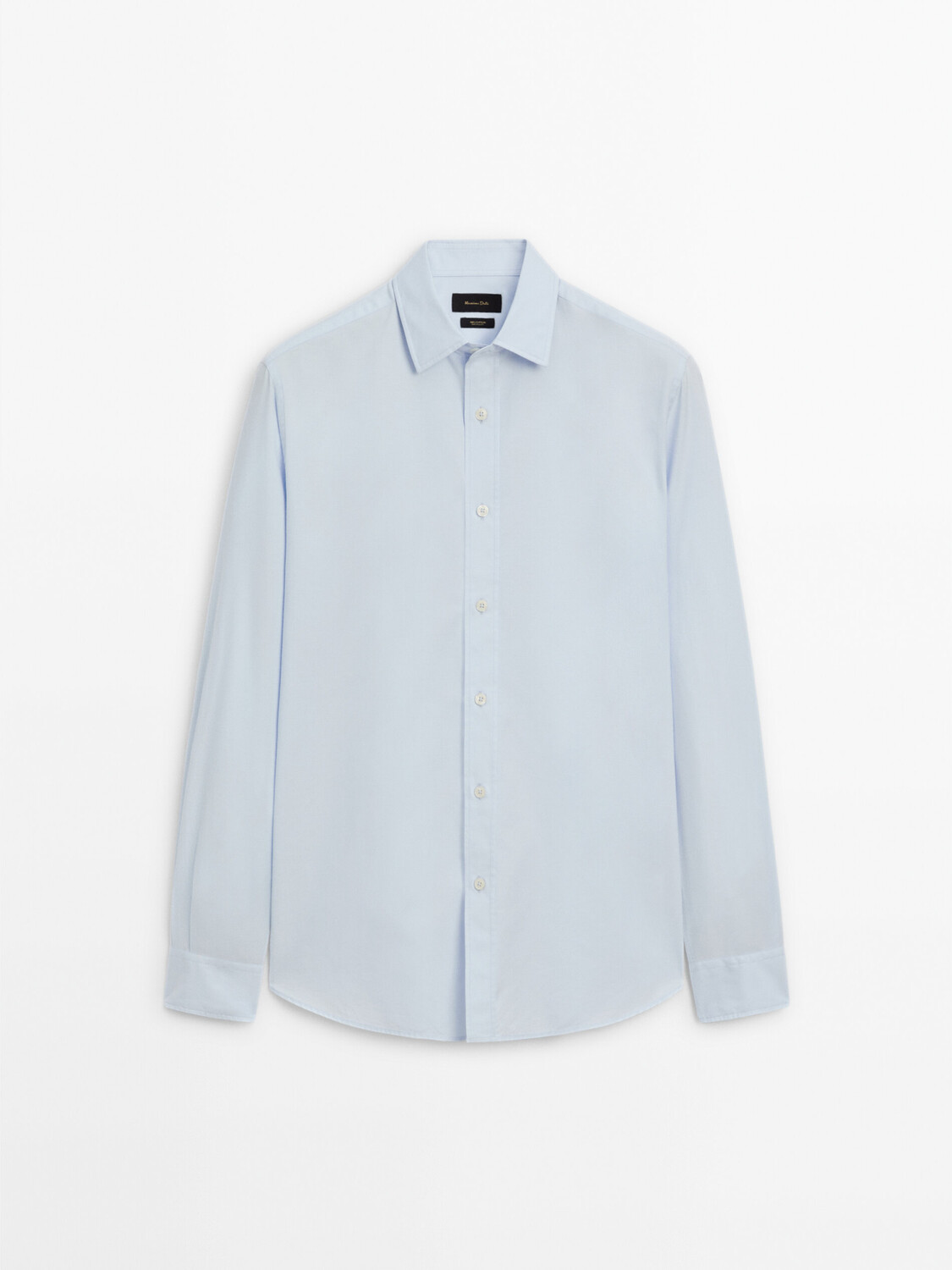 

Рубашка из 100% хлопка, облегающая, из твила Massimo Dutti, голубой
