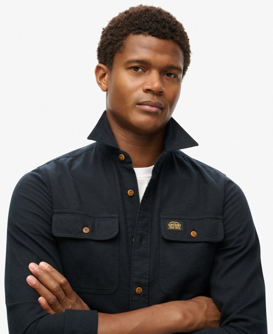 Рубашка на пуговицах классического кроя Superdry, Dark blue — фото 3