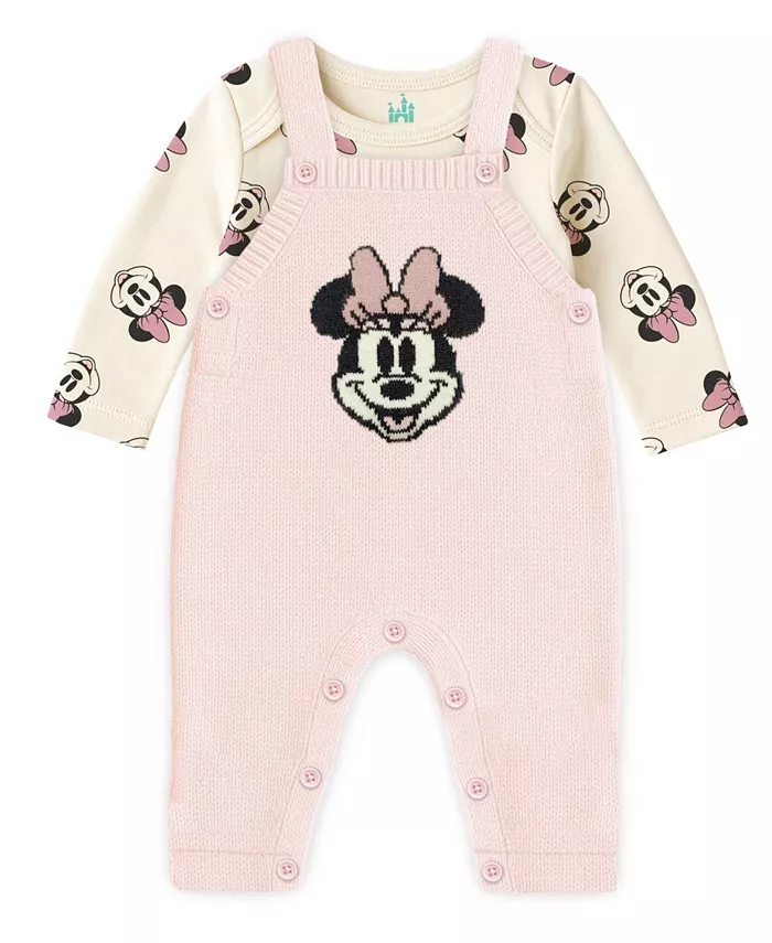 

Комплект для девочек из 2 предметов: боди с длинными рукавами и комбинезон Minnie Mouse Disney