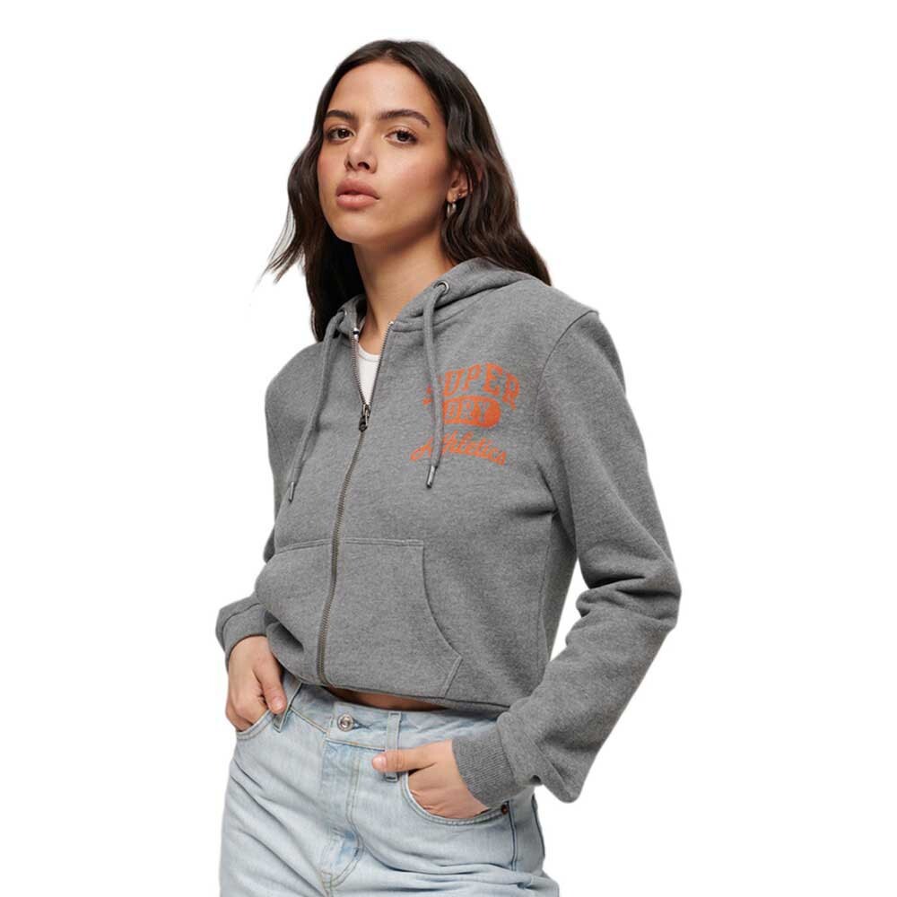 

Толстовка Superdry Athletic Essential Crop Full Zip, серый