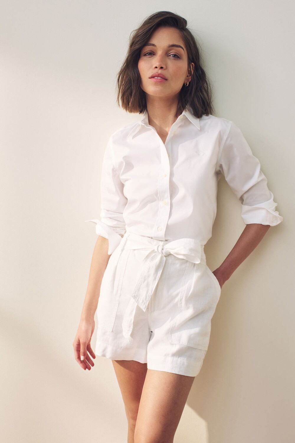 

Льняные шорты с поясом Давиан Lauren Ralph Lauren, белый