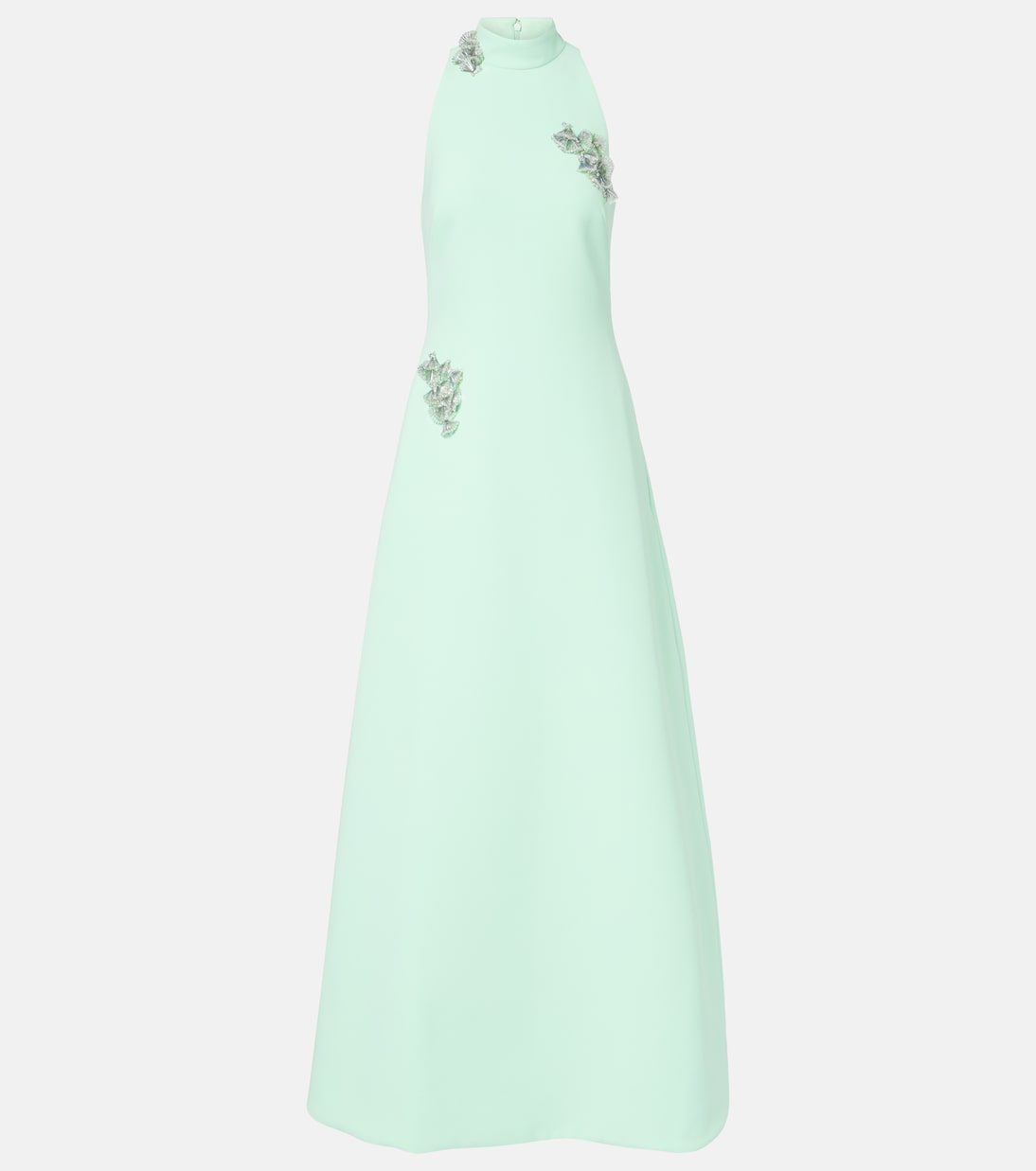 

Платье Присциллы из крепа с декором Safiyaa, Brook Green With Silver