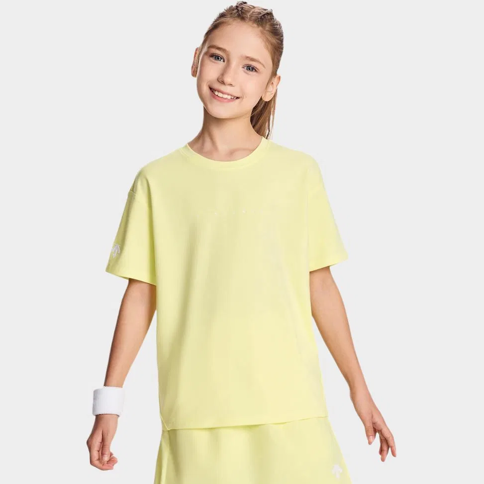 Футболка тренировочная Descente Kids белая — фото 3