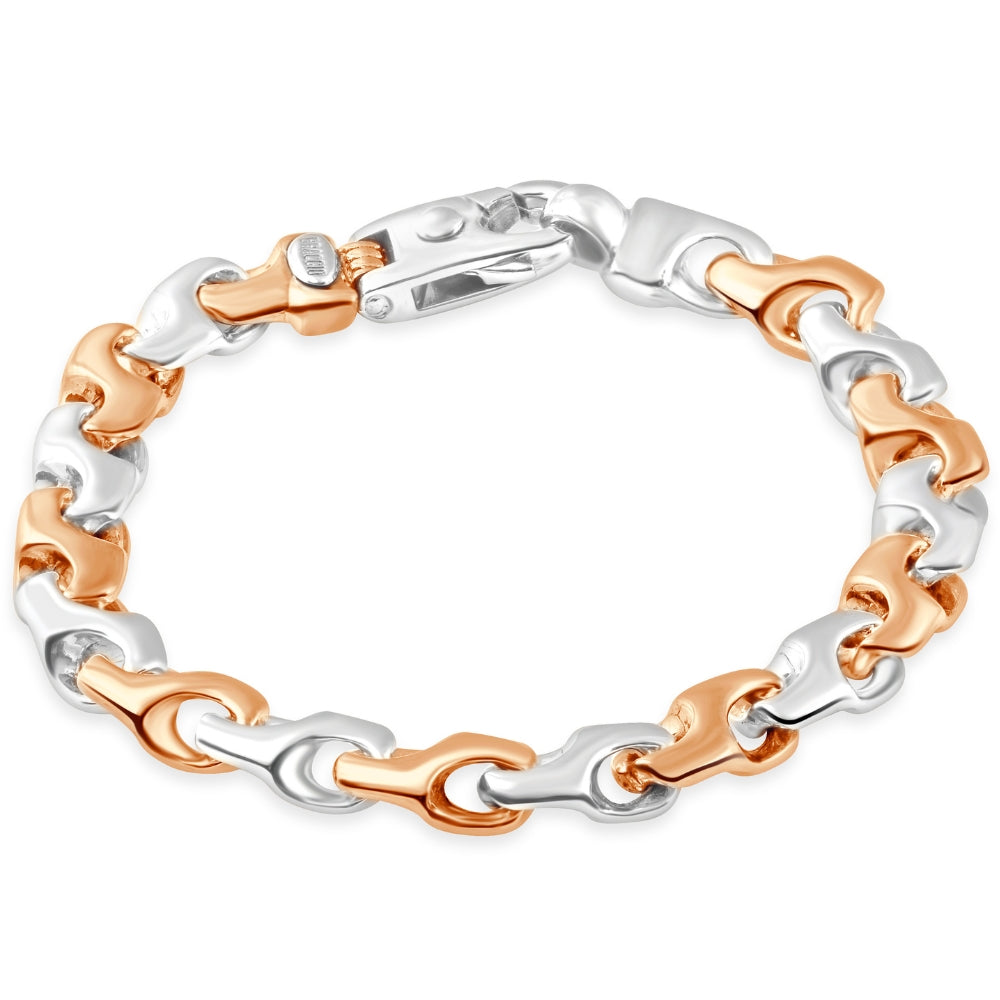 

Мужской дизайнерский браслет из 14-каратного золота (41 грамм) или платины (63 грамма) шириной 8 мм и длиной 8,5 дюйма Pompeii2, 14K White Gold