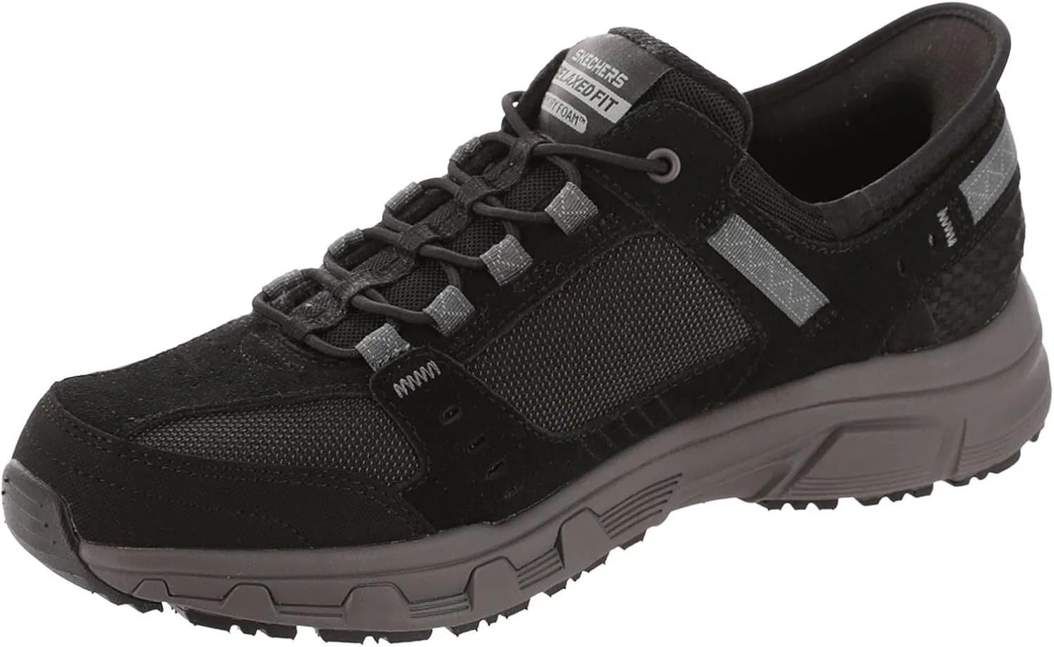 Мужские походные кроссовки Skechers Oak Canyon, неизменно выигрывающие в категории "Лучший выбор", Black Dark Grey — фото 4