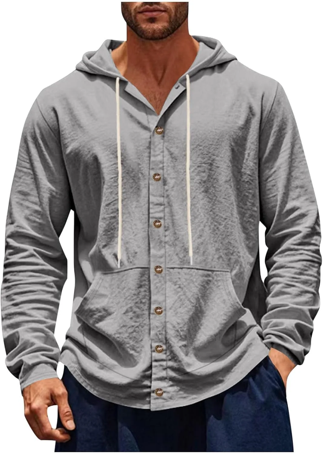 

Хлопковая льняная худи с капюшоном и карманами Mrmaere