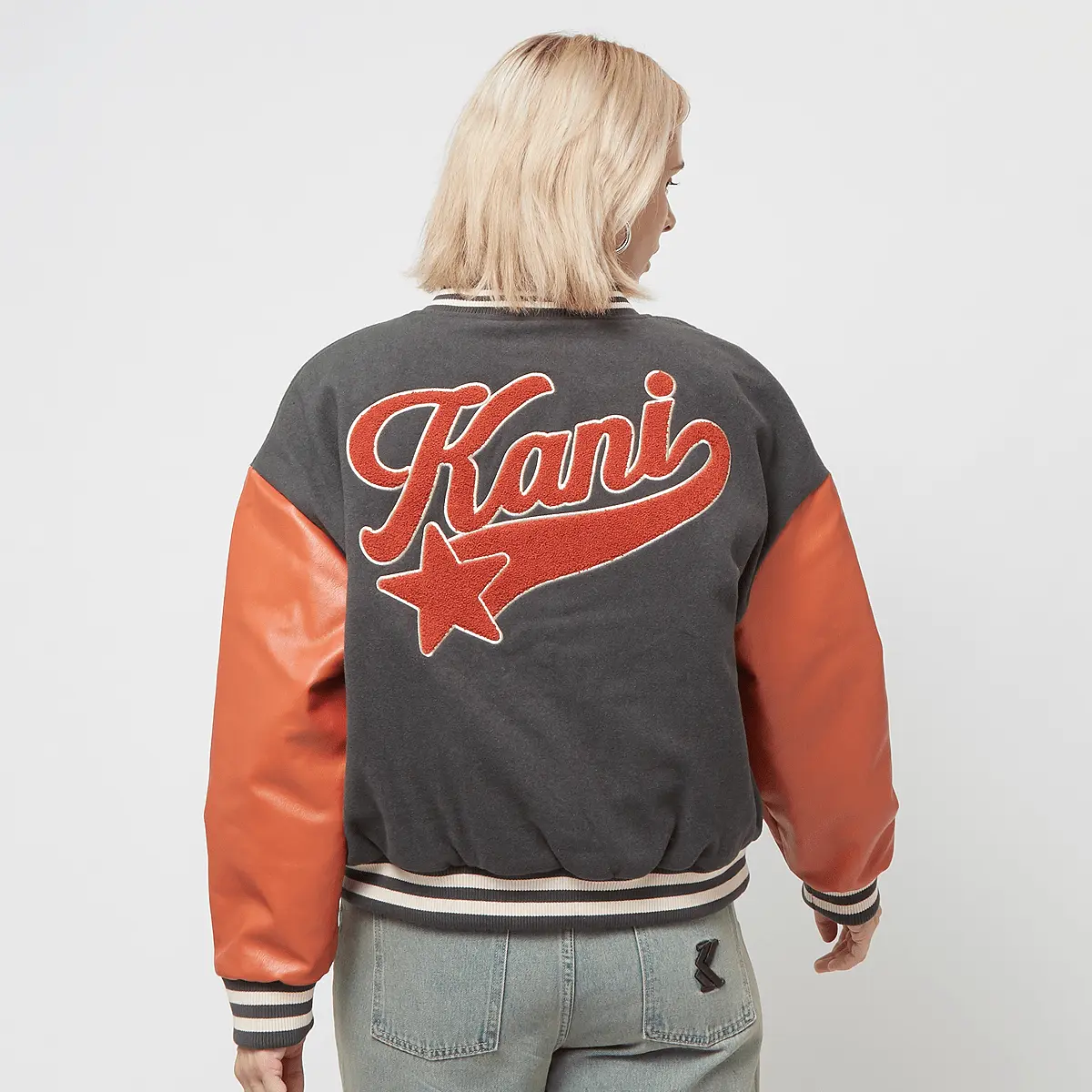 

Куртка Karl Kani Retro Patch Star Logo Oversized College Jacket, серый/красный