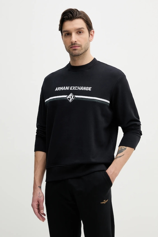 

Хлопковая толстовка Armani Exchange, темно-синий