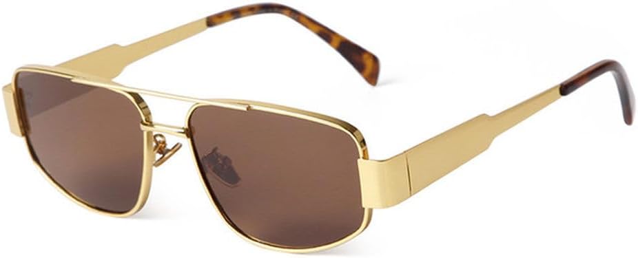 

MUTYNE Роскошные металлические солнцезащитные очки неправильной формы для женщин и мужчин, винтажные панк-очки, популярные очки для вождения и активного отдыха, Gold Tea