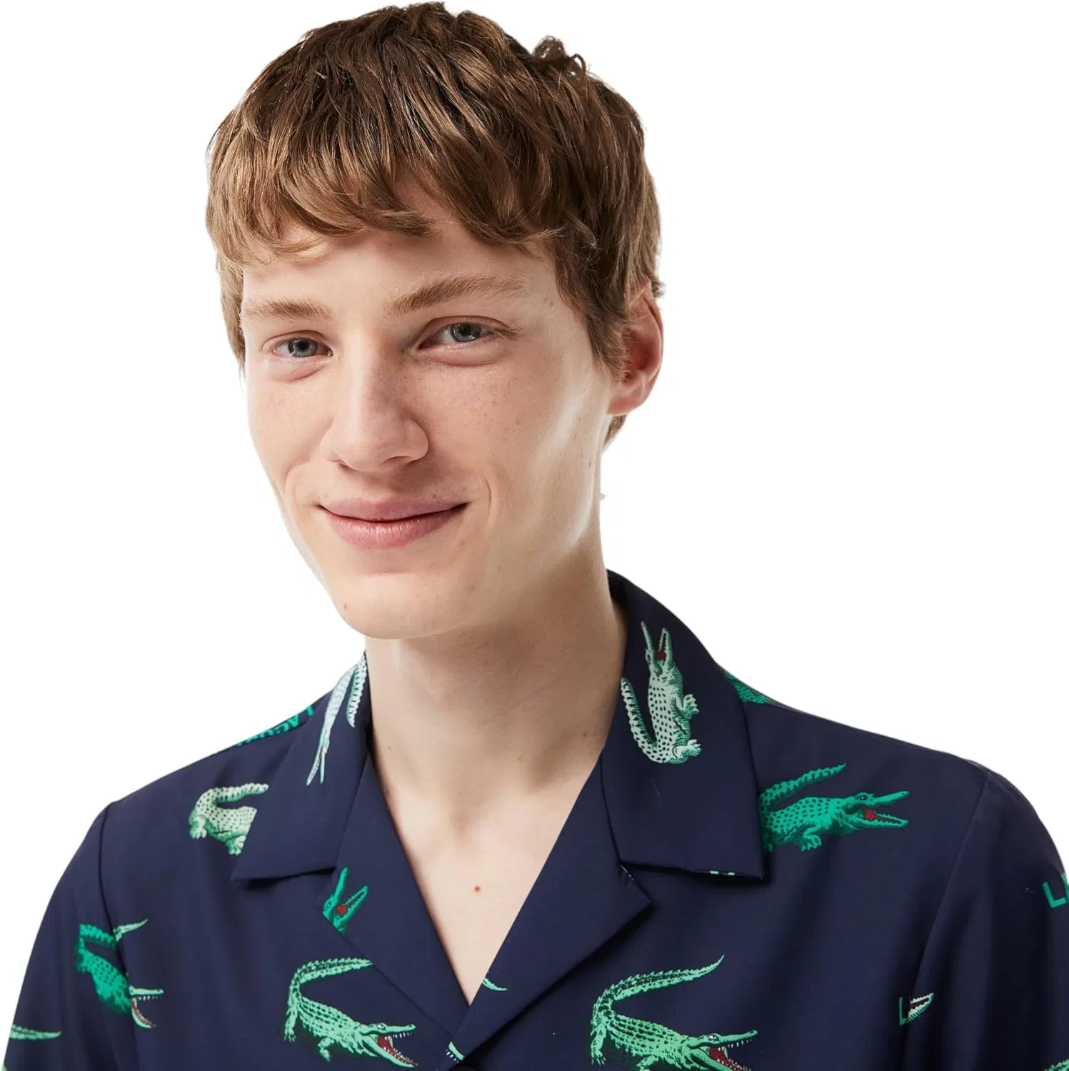 Рубашка для гольфа Lacoste мужская с коротким рукавом и принтом — фото 3