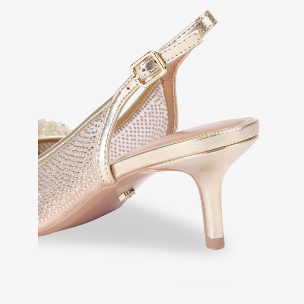 Туфли-лодочки Carvela с переплетением и бантом, золотой — фото 4