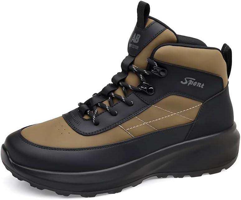 

Городские легкие короткие походные повседневные высокие ботинки Мужские походные ботинки Водонепроницаемые с поддержкой свода стопы Lhyxu, хаки