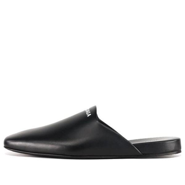 Тапочки mules 'black white' Balenciaga, черный