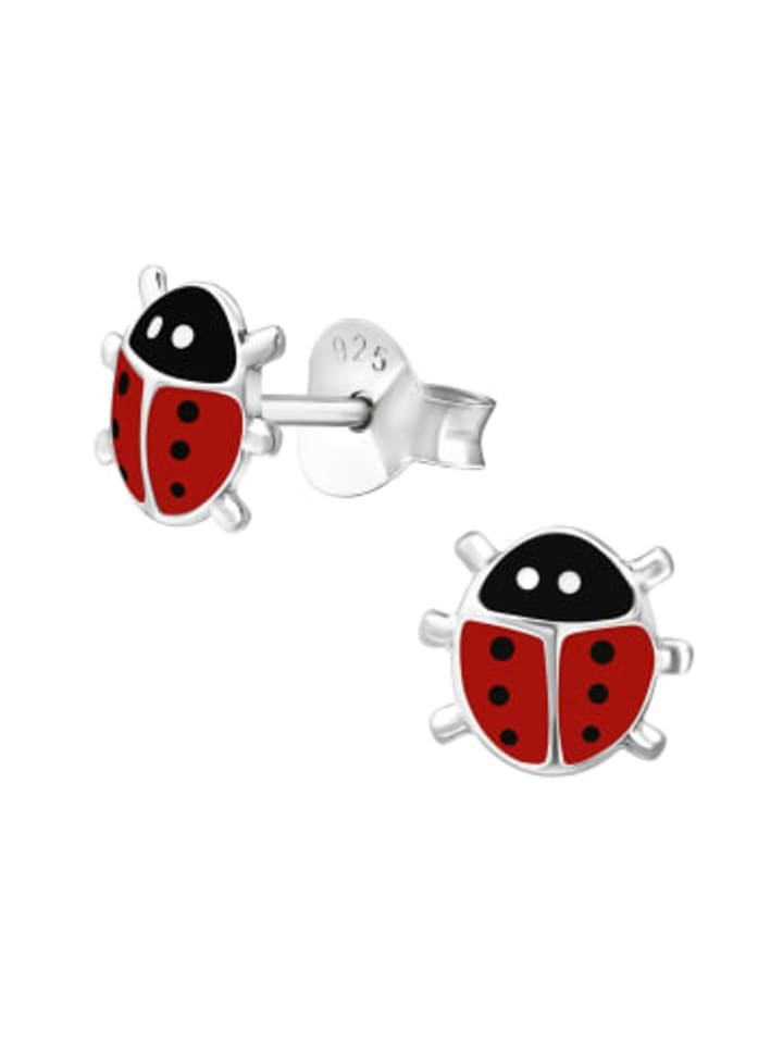 

Alexander York Серьги-гвоздики в виде красных божьих коровок из серебра 925 пробы, комплект из 2 штук