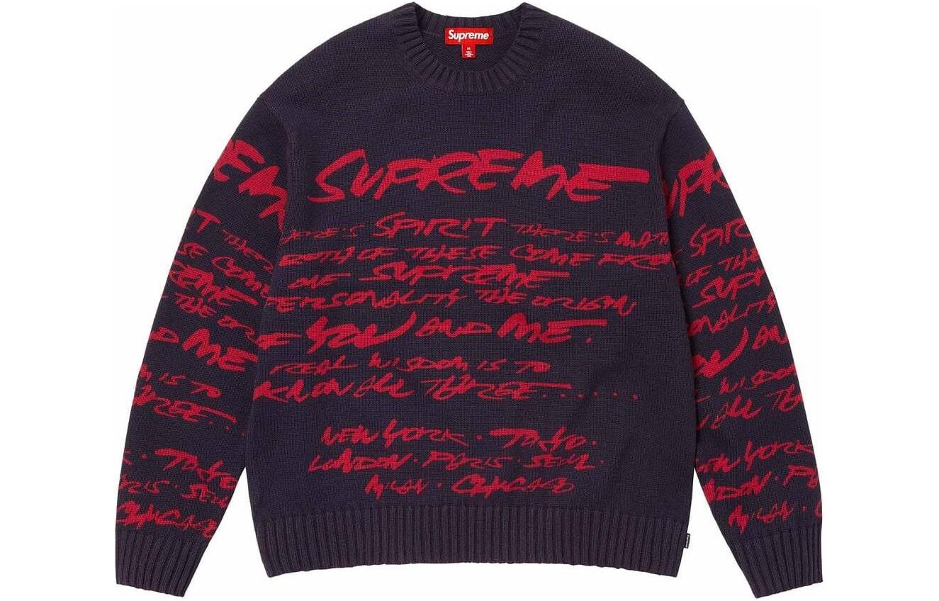 Свитер Supreme Futura, черный / красный — фото 3