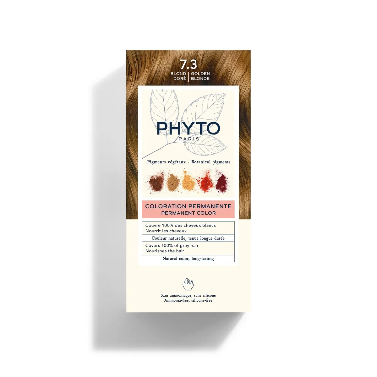 

Phyto Phytocolor 7.3 Перманентное окрашивание Золотистый Блонд без аммиака 100% покрытие седых волос