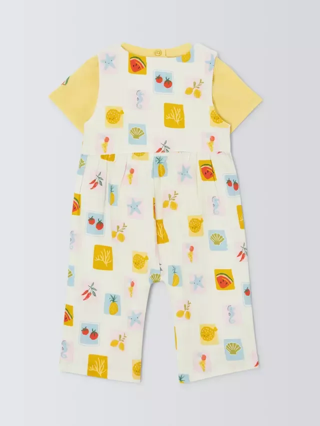 Детский летний комплект Baby Summer Icon: комбинезон и футболка, натуральный цвет John Lewis — фото 2
