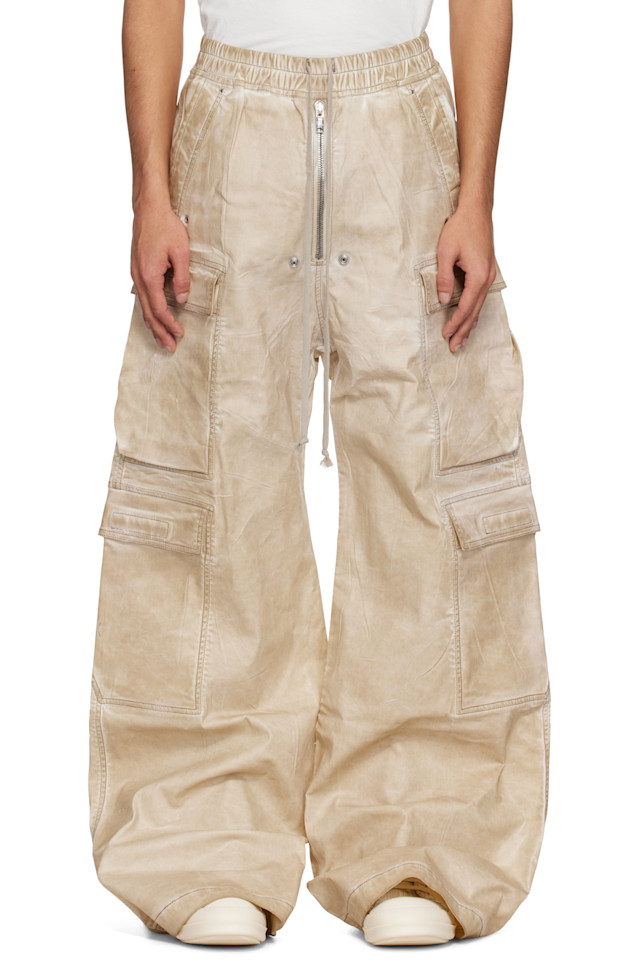 

Голливудские джинсовые брюки с двойными карманами Jumbo Belas Rick Owens Drkshdw, цвет parchment