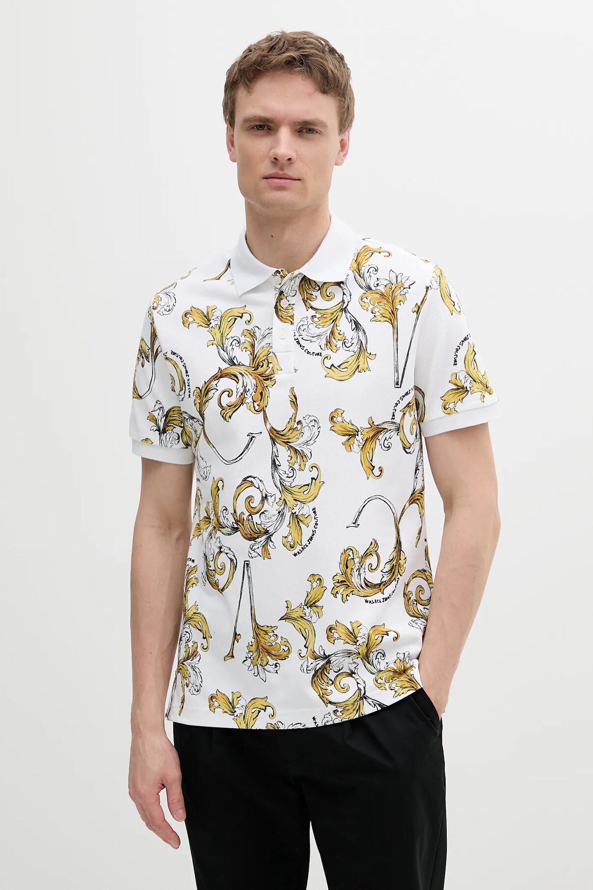 

Поло из хлопка Versace Jeans Couture, белый