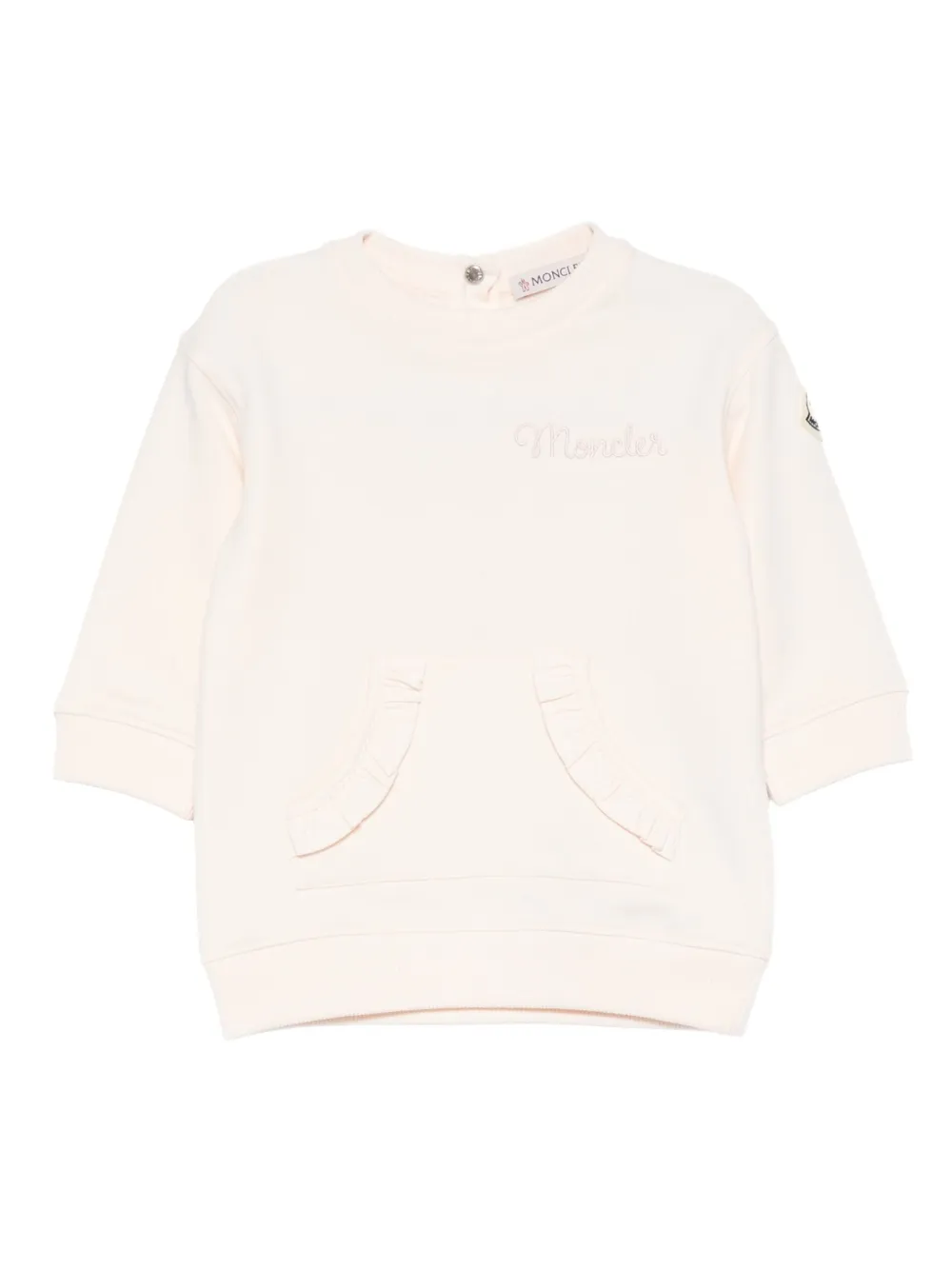 

Толстовка с оборками и нашивкой-логотипом Moncler Enfant, розовый