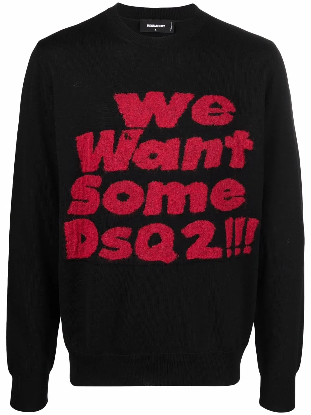 

Джемпер с надписью We Want Some Dsq2!!! DSQUARED2, черный