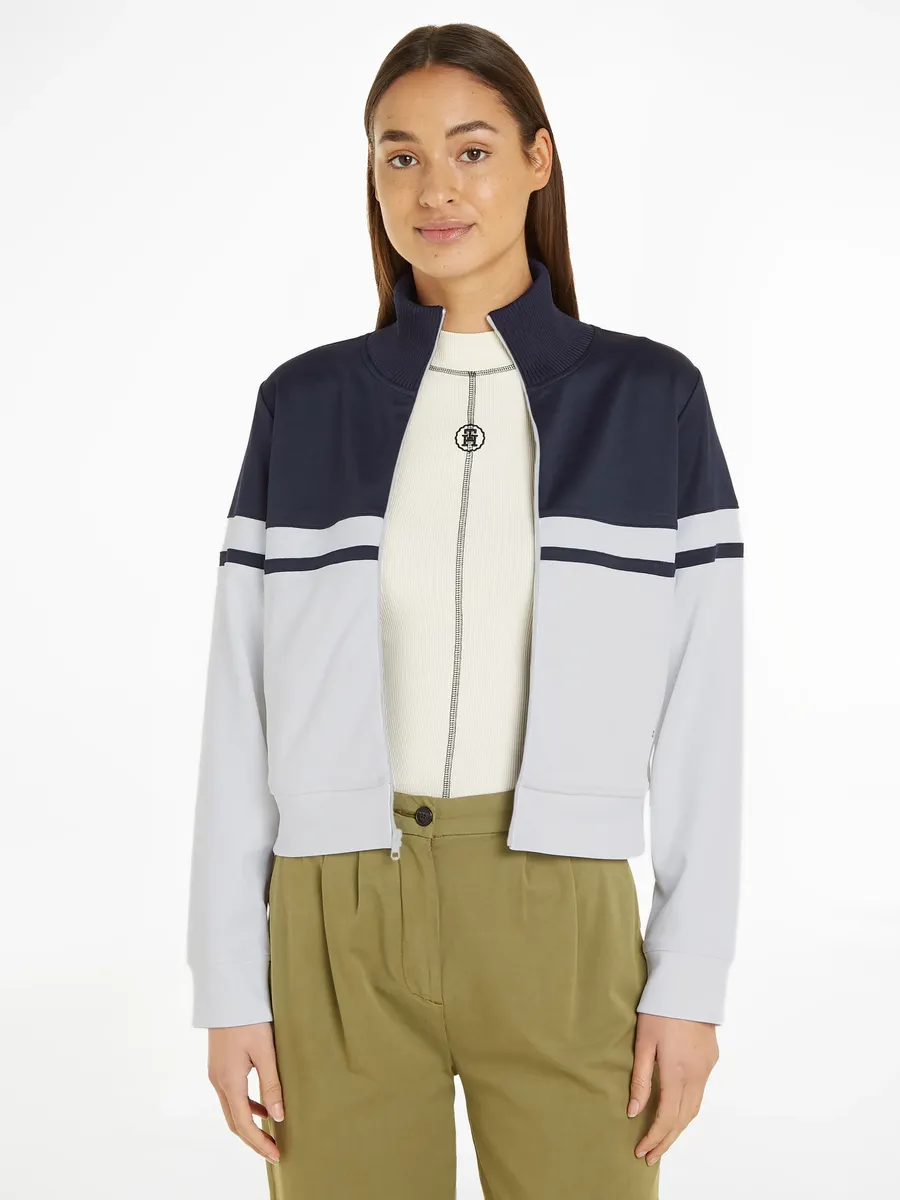 

Толстовка Tommy Hilfiger "BLOCKED STRIPE REG ZIPTHRU HWK" с вышитым логотипом, цвет Desert_Sky