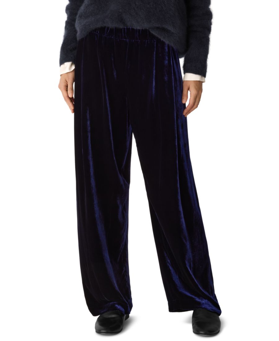 

Женские прямые брюки с высокой посадкой и складками Eileen Fisher, Ink