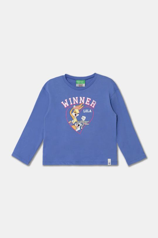 

Детская хлопковая рубашка с длинными рукавами x Looney Tunes United Colors of Benetton, фиолетовый