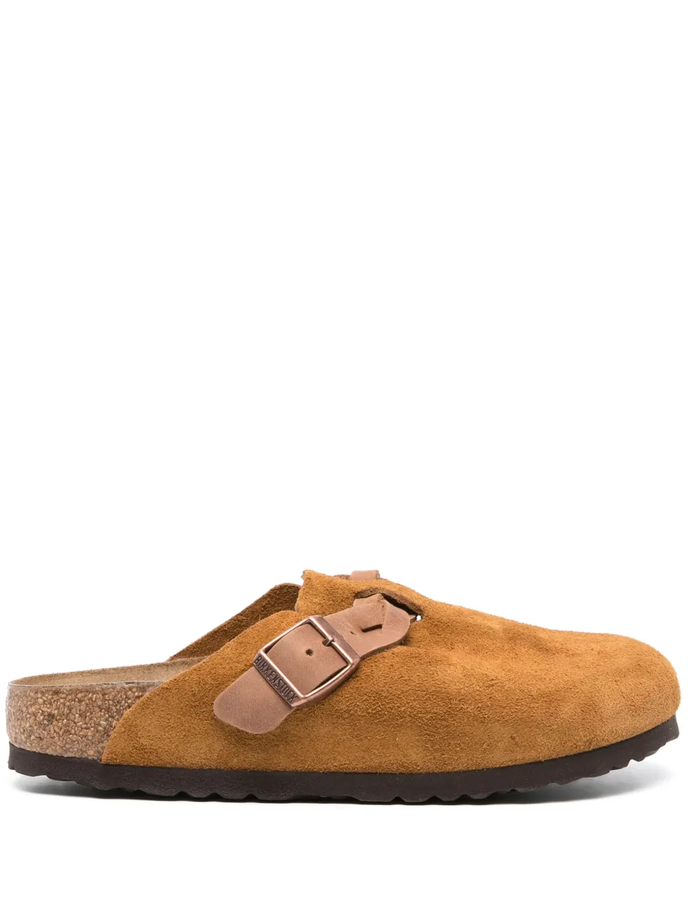 Мюли с закругленным носком и пряжками BIRKENSTOCK, коричневый
