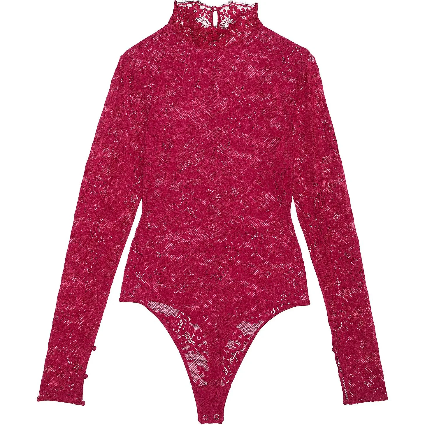 Victoria's Secret Боди Very Sexy с длинными рукавами и кружевом / комбинезон CAMPARI RED