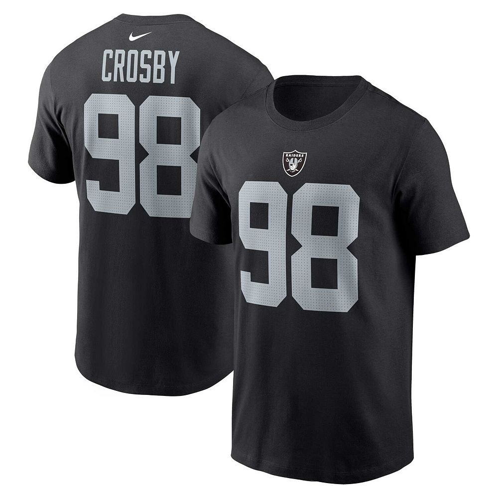 

Мужская черная футболка с именем и номером игрока Nike Maxx Crosby Las Vegas Raiders, цвет Lvr Black