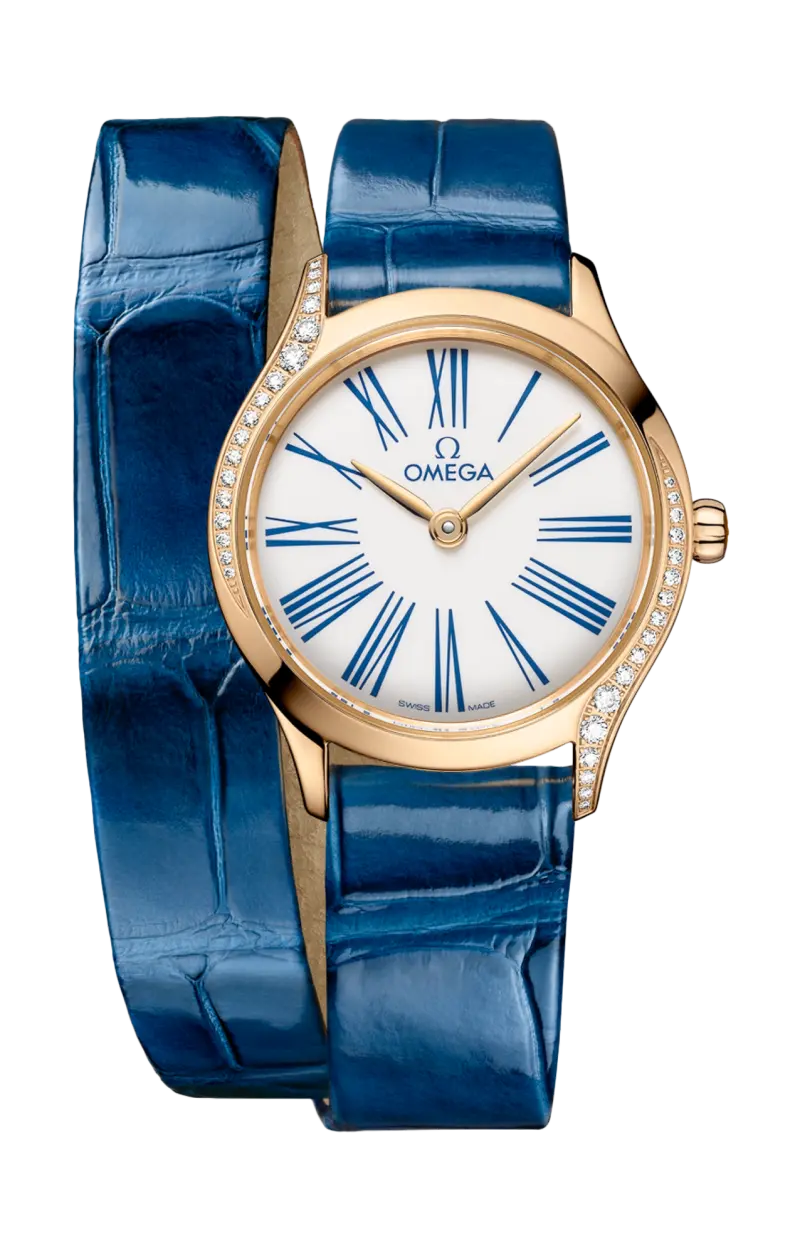 

De ville mini trésor 26 мм, золото moonshine на аллигаторе - 428.58.26.60.04.002 OMEGA