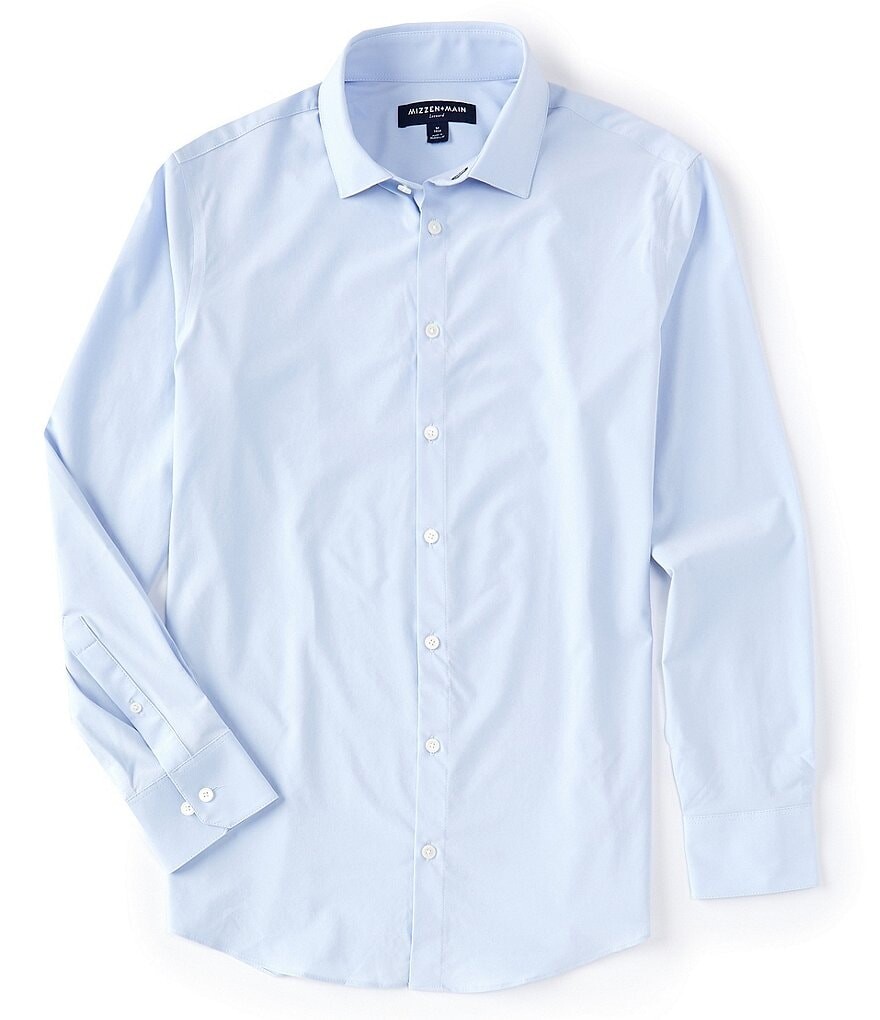 

Mizzen+Main однотонная эластичная тканая рубашка с длинными рукавами и подветренной стороны, синий