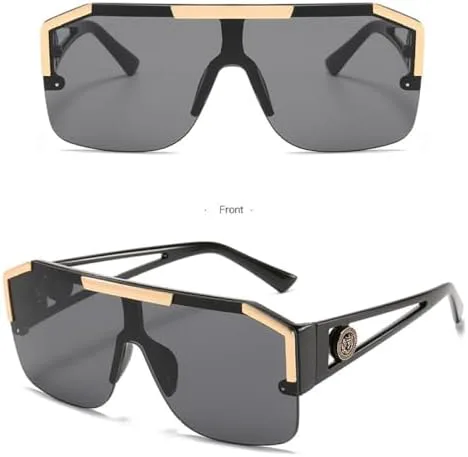 

Мужские солнцезащитные очки большого размера 2027 года, женские солнцезащитные очки с градиентным переходом цвета, квадратные солнцезащитные очки MTZJH, Black Black