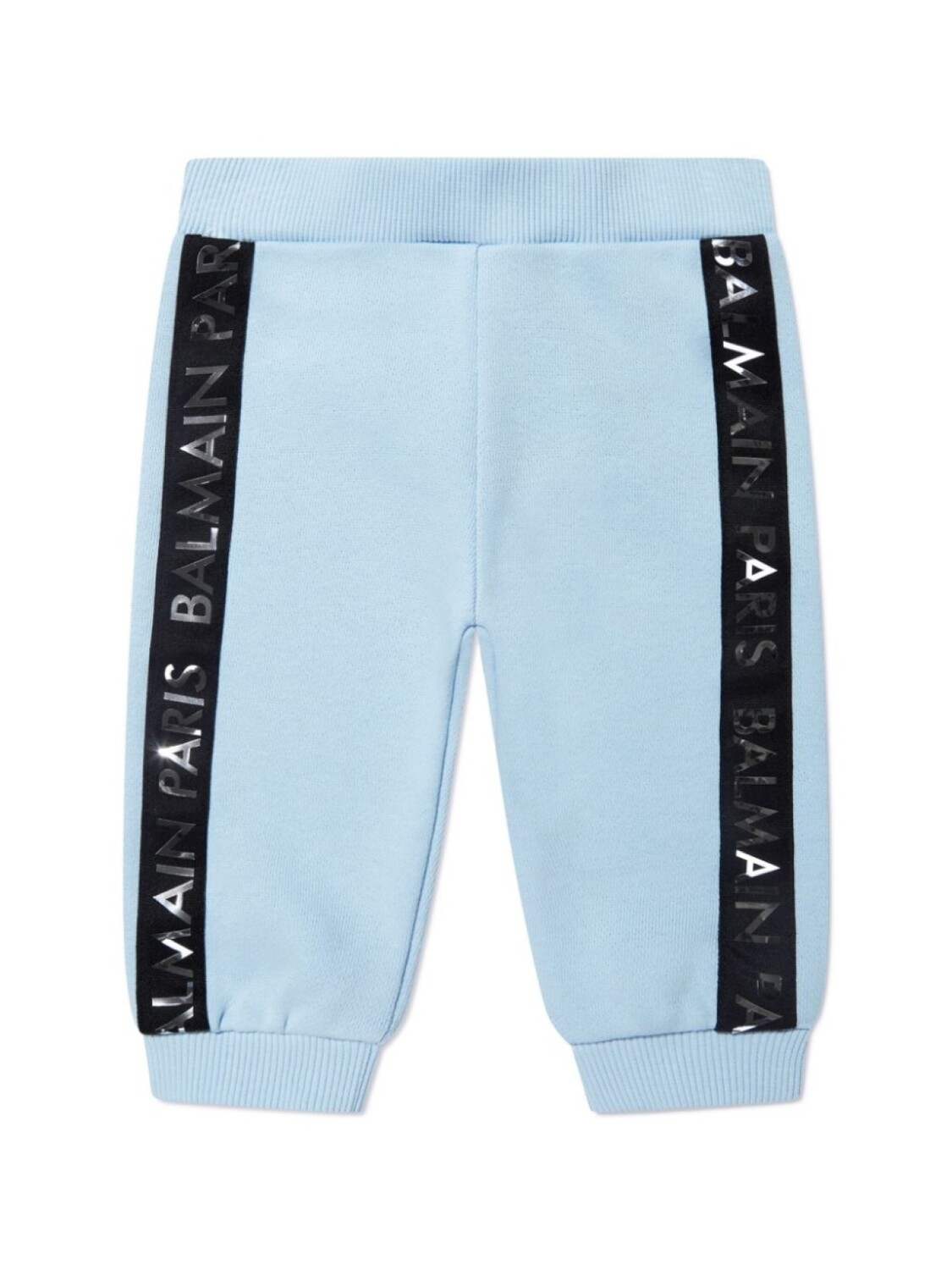 

Balmain Kids спортивные брюки с логотипом металлик, синий