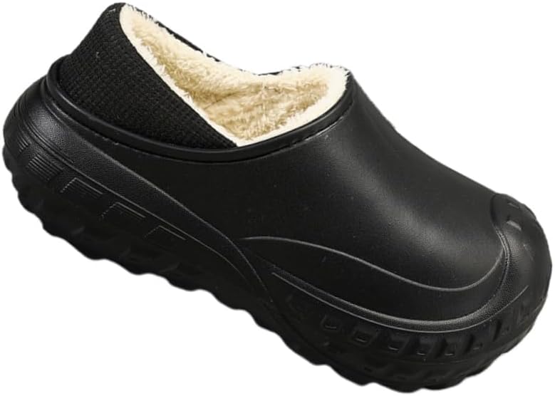 

Мужские теплые и толстые хлопковые зимние ботинки, с толстой подошвой, подходят для дома, противоскользящие, водонепроницаемые, подходят для активного отдыха и повседневного использования Fmshi, черный