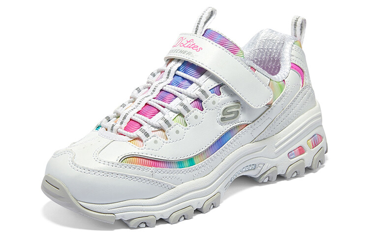 Кроссовки Skechers Girls Kids Lifestyle Shoes GS Low-top White/Multicolor, белый/мультиколор — фото 4