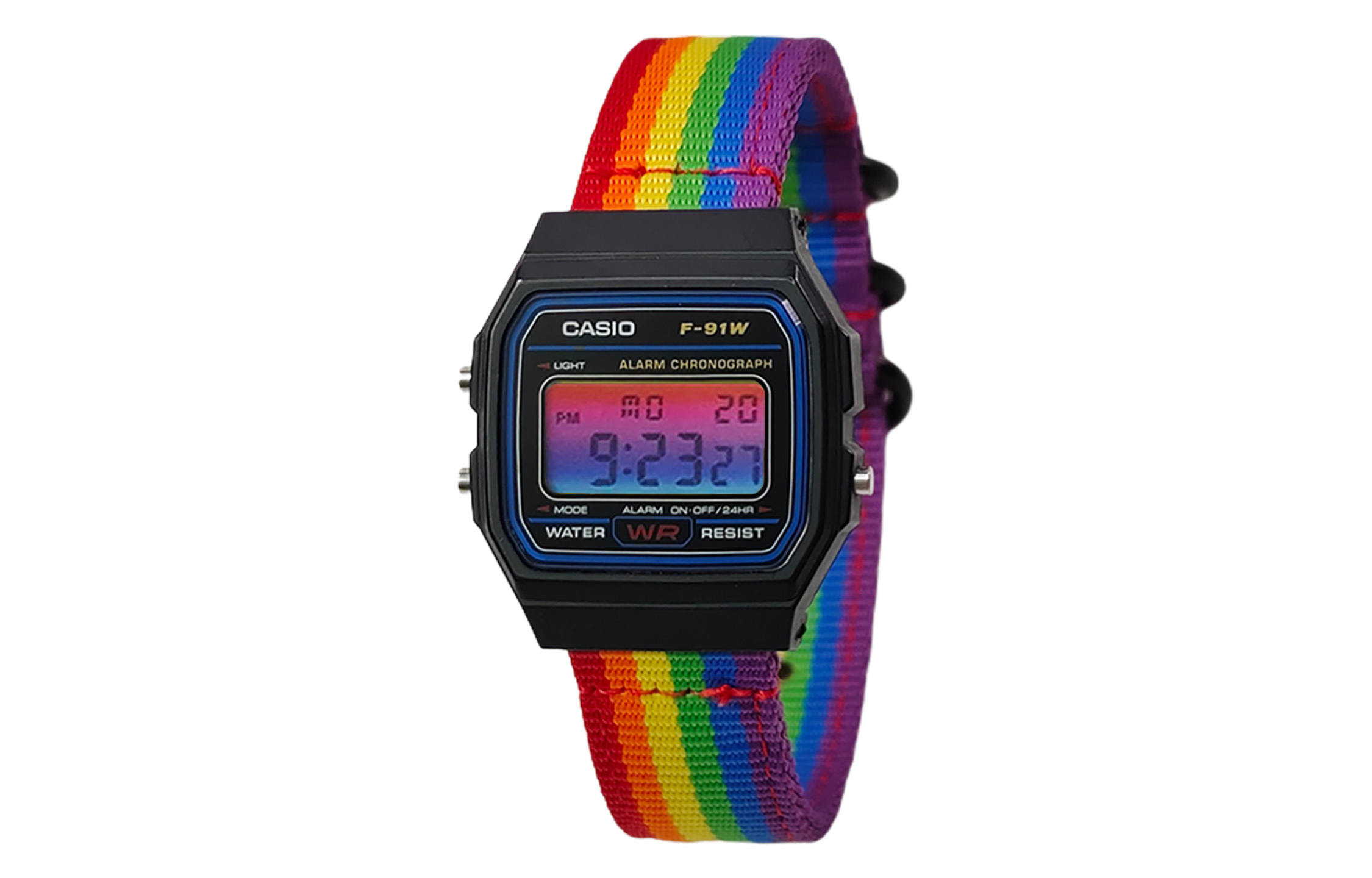 

CASIO Мужские часы Retrofit Series с кварцевым механизмом и нейлоновым ремешком, черный циферблат