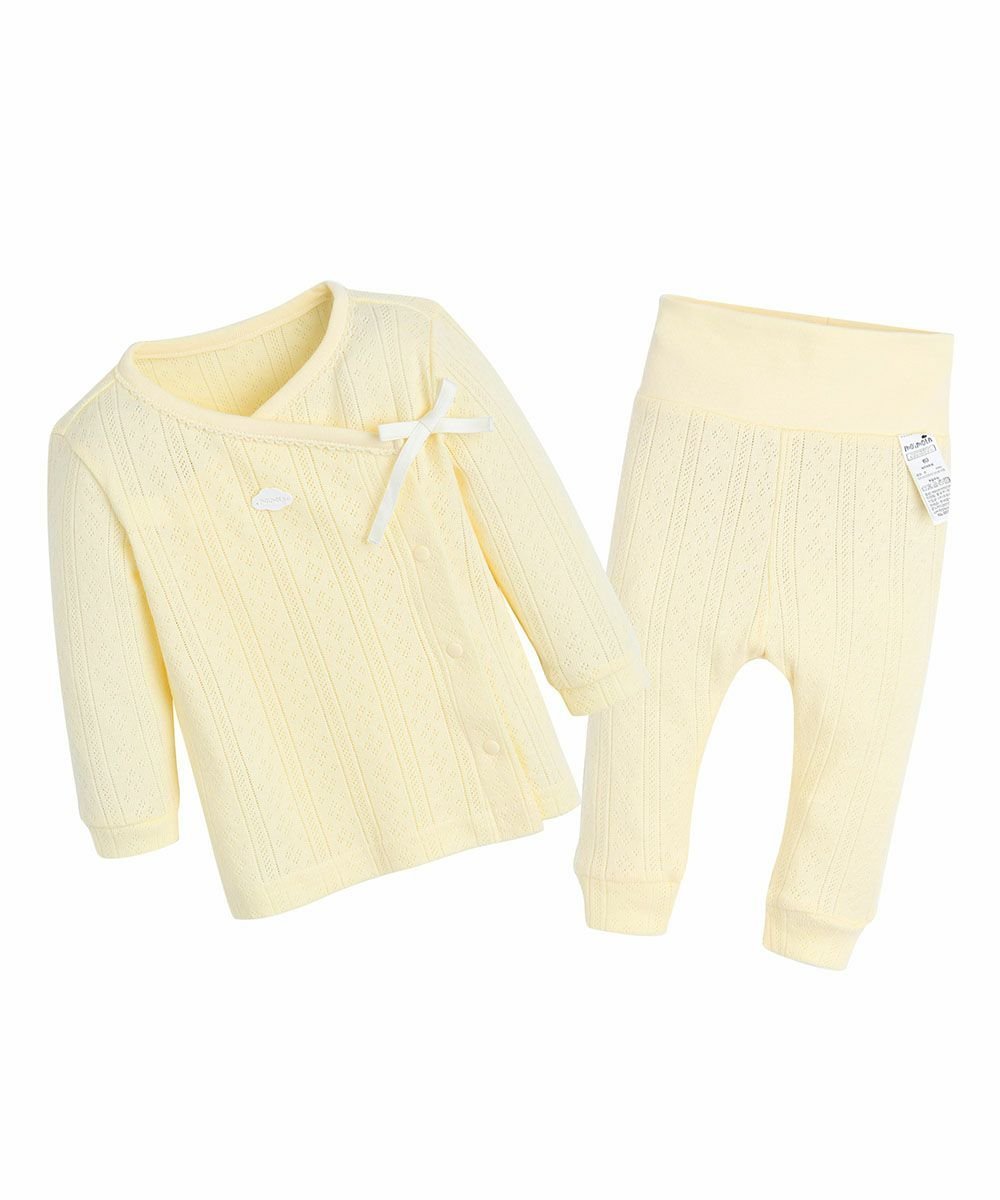 Топ и брюки Bestie из жаккардовой ткани с перфорацией Moimoln, Yellow