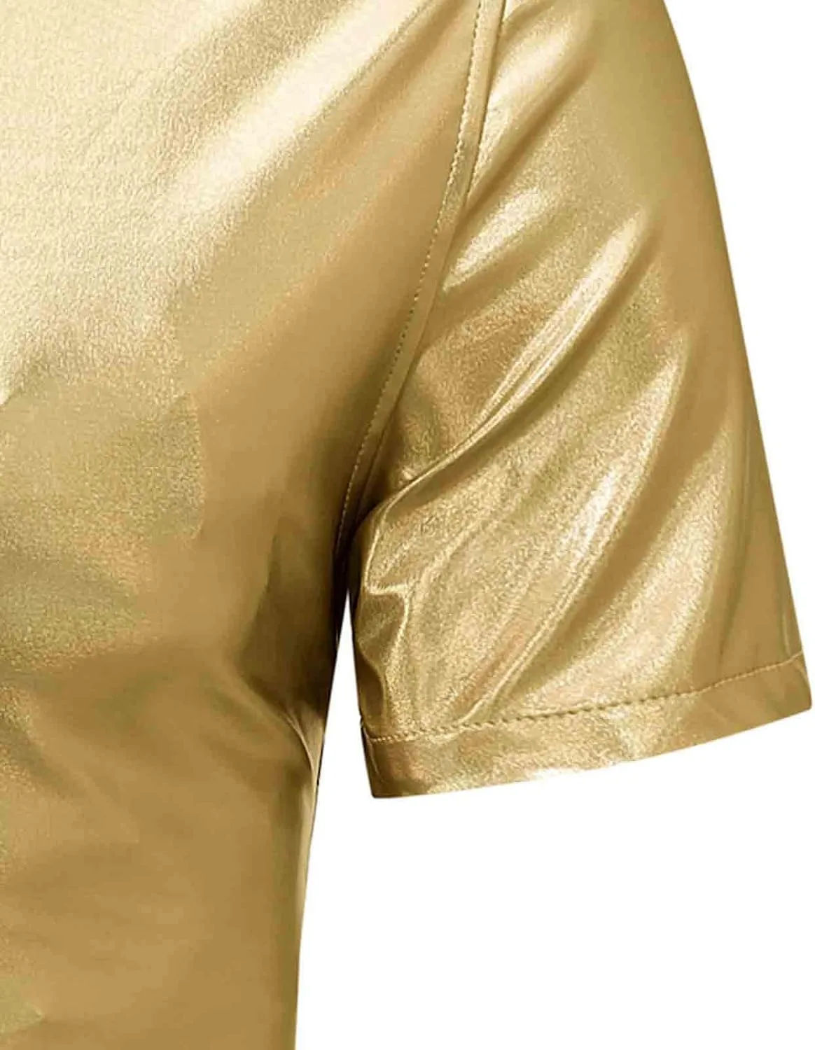 Рубашка мужская Metallic Glitter с коротким рукавом в стиле 70s Disco — фото 2