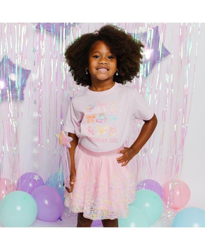 Детская футболка с коротким рукавом "Birthday Girl Cutie" для девочек Sweet Wink, розовый — фото 2
