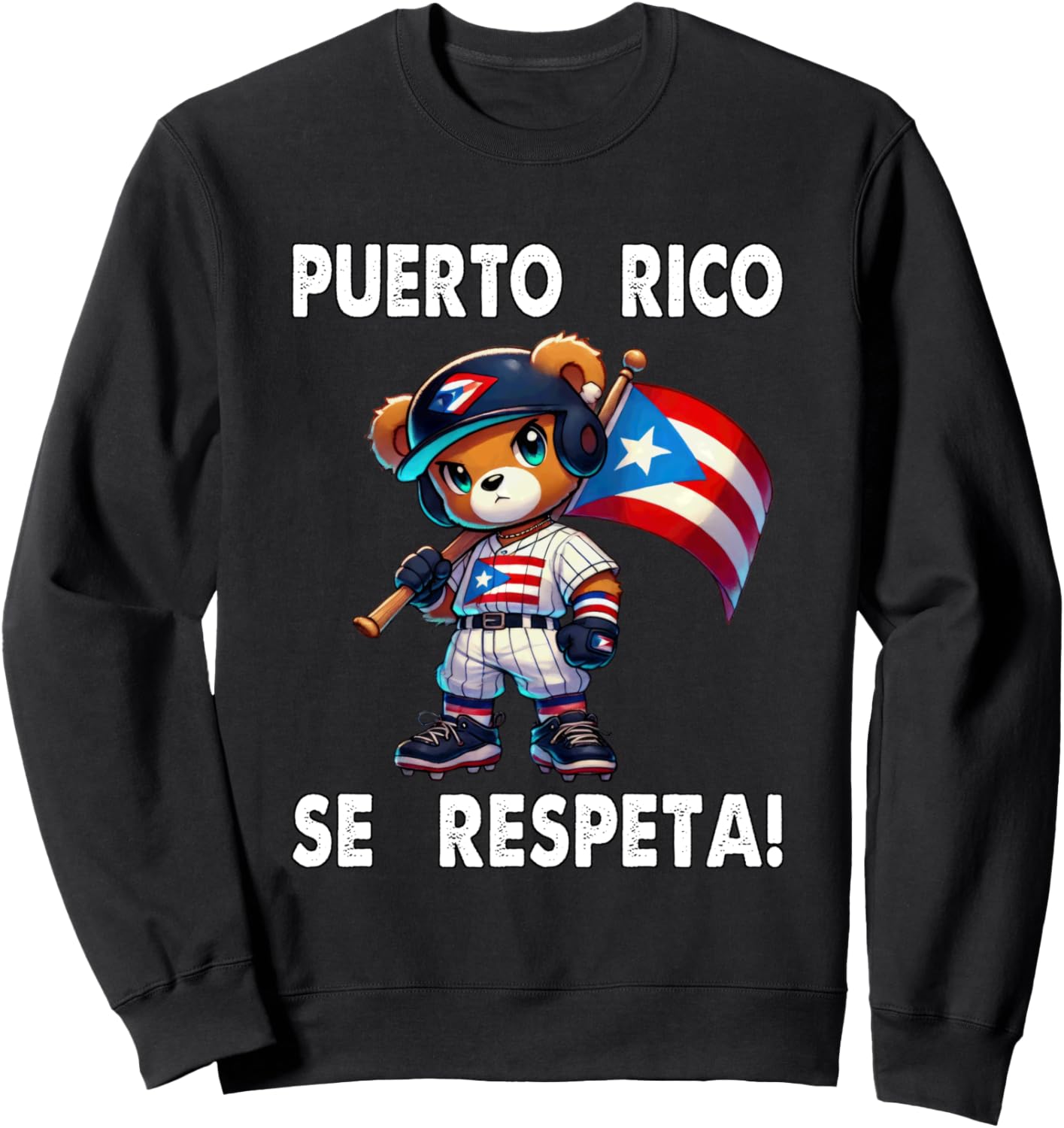 

Пуэрто-Рико Se Respeta Бейсбольный плюшевый мишка Флаг Пуэрто-Рико Боликуа Толстовка Puerto Rico Se Respeta Collection, More Here, черный