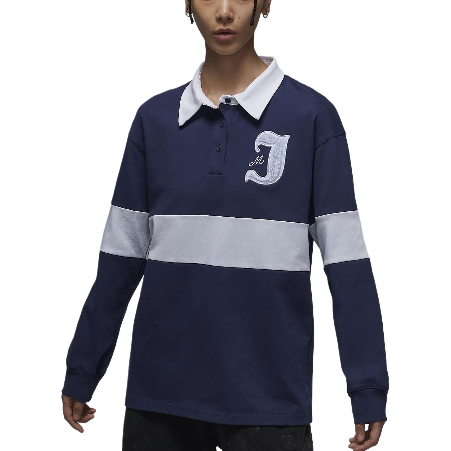 Футболка поло женская морская синяя Jordan — фото 2