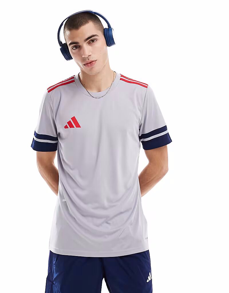 

Футболка Adidas Football Squadra 25 серо-красного цвета