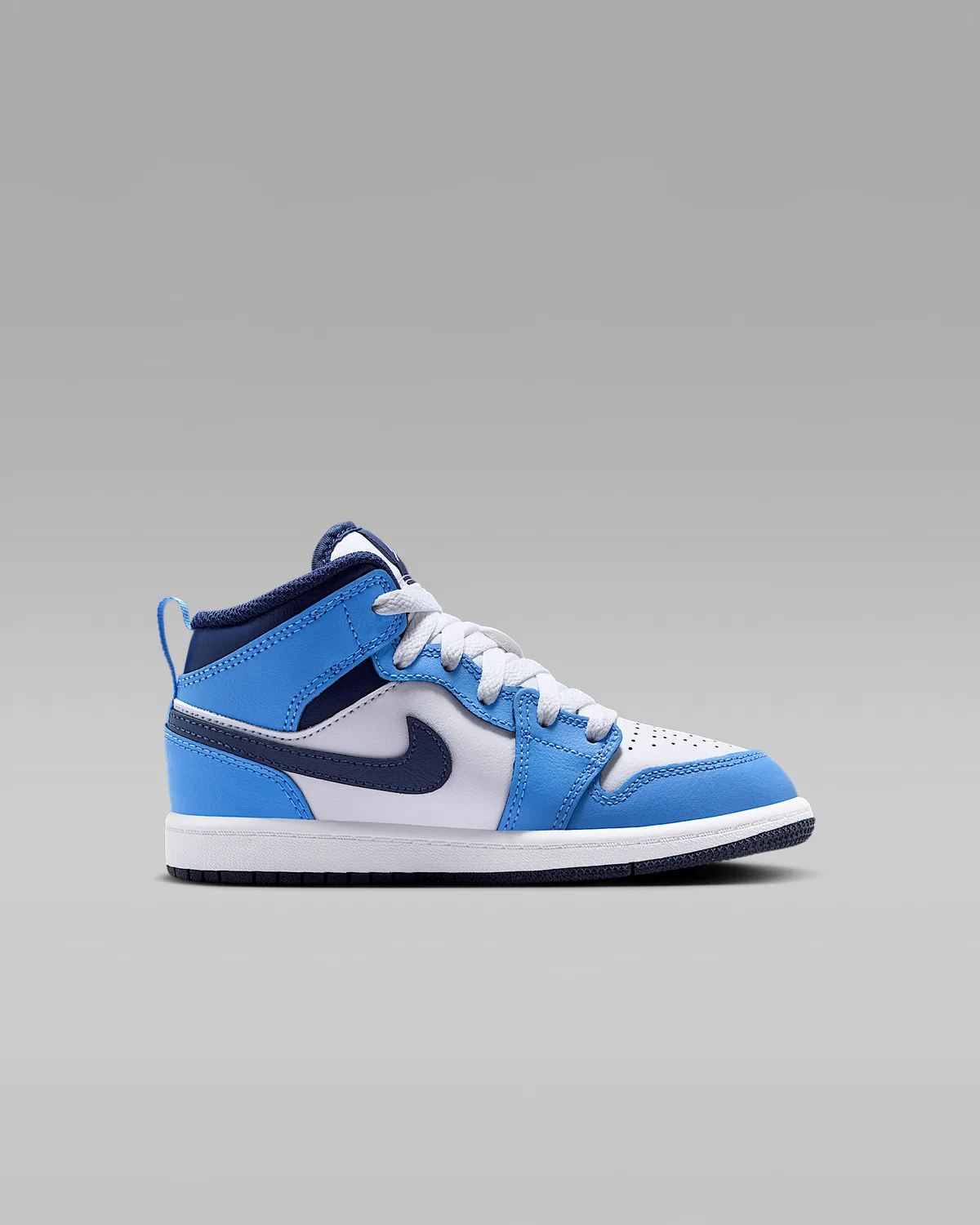 Кроссовки Jordan 1 Mid для малышей, University Blue/White/Sail/Midnight Navy — фото 3